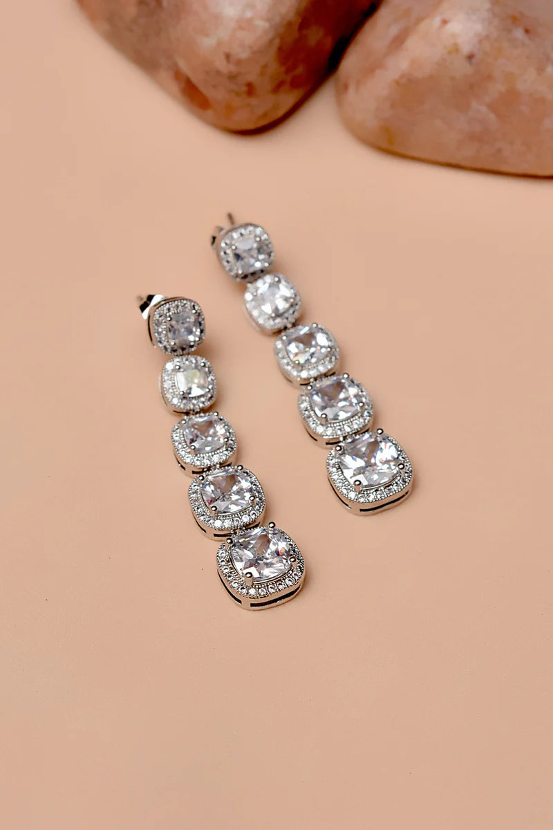 Party Wear Silver Earrings