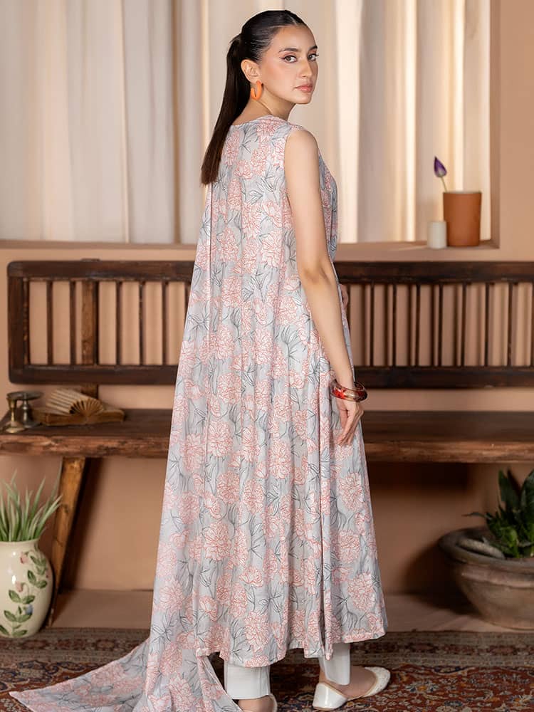 3-Pieces Unstitched Digital Printed Lawn Suit