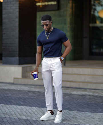 T-Shirt & Trouser Set  - Aesthetic Blue & White